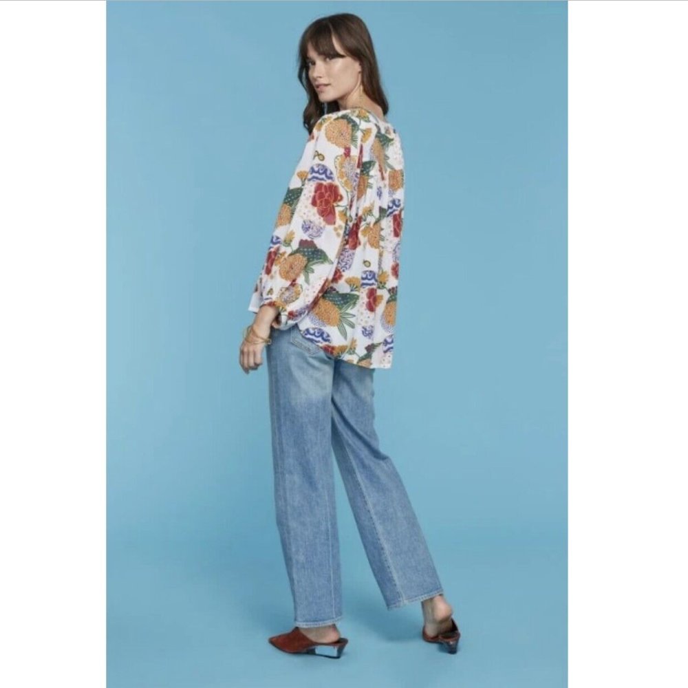 NWT Roller Rabbit Cheri Floral Sasoka Tunic Blouse Top